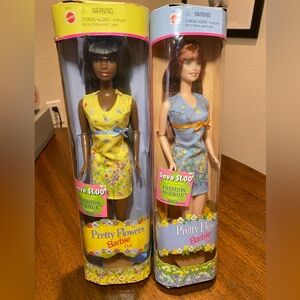 Pretty Flowers Barbie Dolls Set